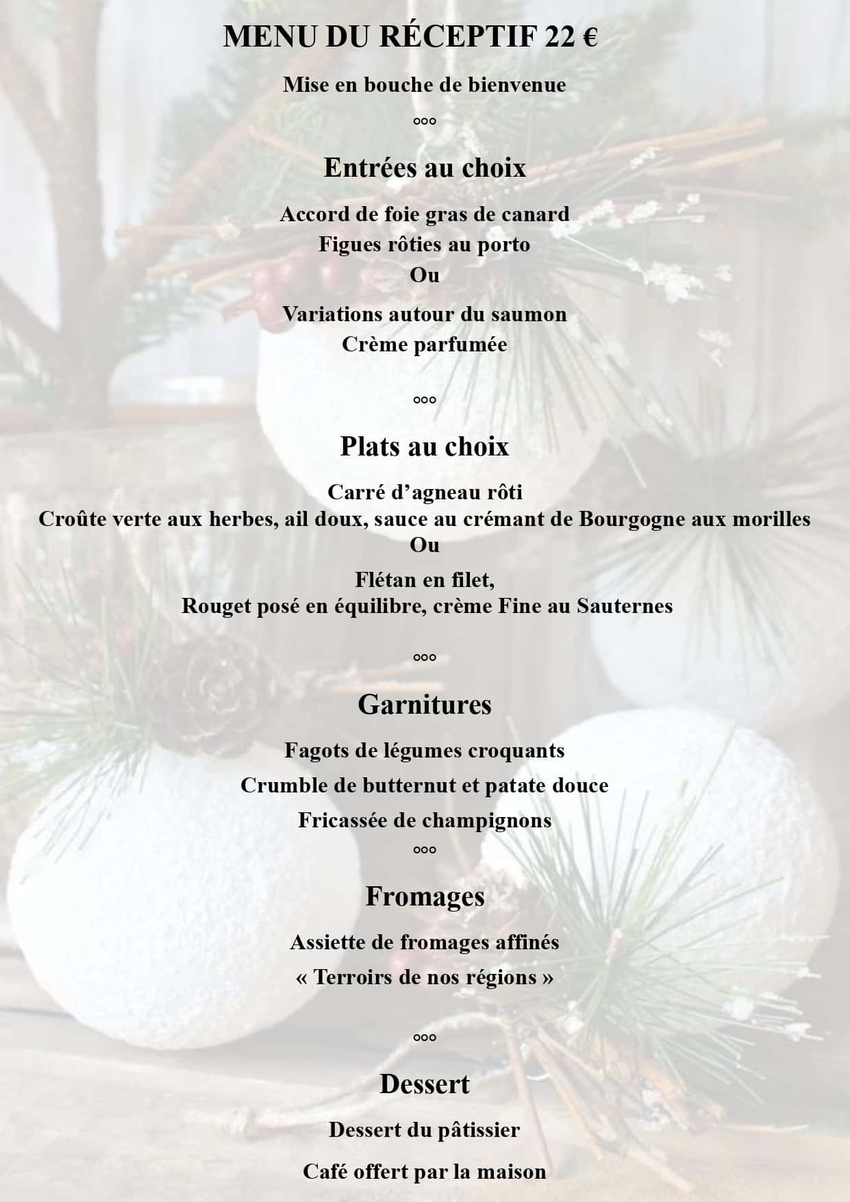 Menu Réceptif