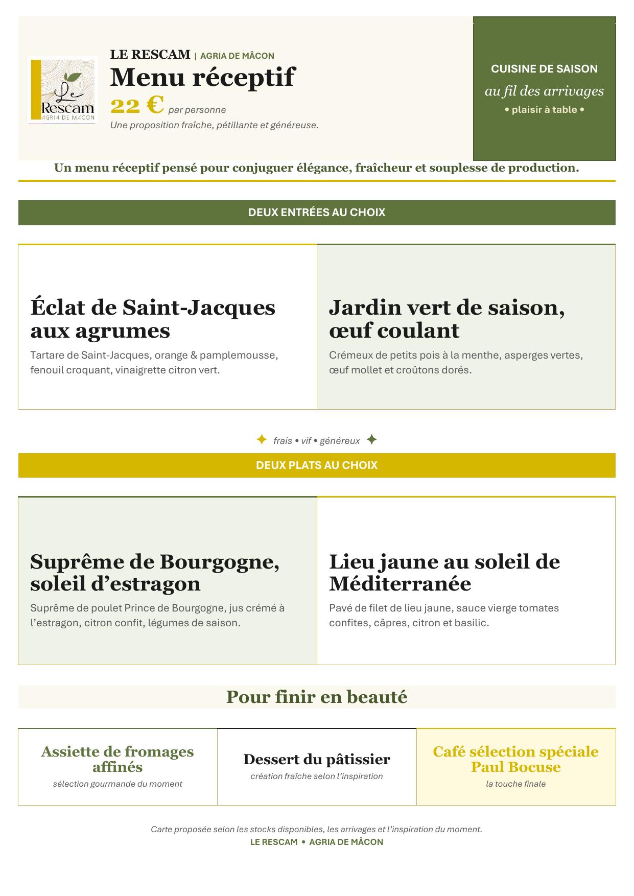 Menu Réceptif